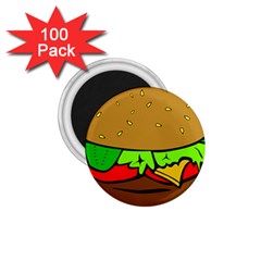 Hamburger Cheeseburger Fast Food 1 75  Magnets (100 Pack) 