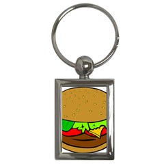 Hamburger Cheeseburger Fast Food Key Chains (rectangle)  by Sudhe