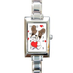 Animation Dog Cute Animate Comic Rectangle Italian Charm Watch