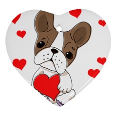 Animation Dog Cute Animate Comic Heart Ornament (two Sides)