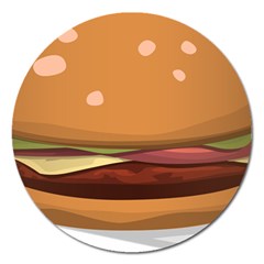 Hamburger Cheeseburger Burger Lunch Magnet 5  (round)