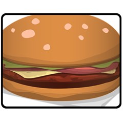 Hamburger Cheeseburger Burger Lunch Double Sided Fleece Blanket (medium)  by Sudhe