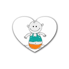 Baby Cute Child Birth Happy Heart Coaster (4 Pack) 