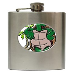 Amphibian Animal Cartoon Reptile Hip Flask (6 Oz) by Sudhe