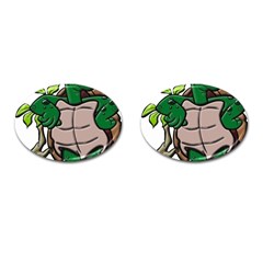 Amphibian Animal Cartoon Reptile Cufflinks (oval)