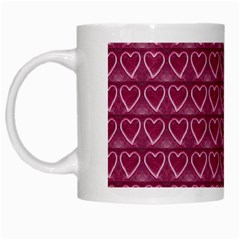 Heart Shaped Print Design White Mugs by dflcprintsclothing