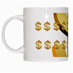 Dollar Money Gold Finance Sign White Mugs