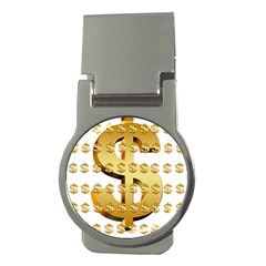 Dollar Money Gold Finance Sign Money Clips (round) 