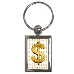 Dollar Money Gold Finance Sign Key Chains (rectangle)  by Mariart