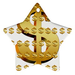 Dollar Money Gold Finance Sign Star Ornament (two Sides) by Mariart