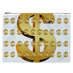 Dollar Money Gold Finance Sign Cosmetic Bag (xxl)