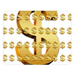 Dollar Money Gold Finance Sign Double Sided Flano Blanket (large)  by Mariart
