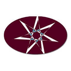 Star Sky Design Decor Red Oval Magnet