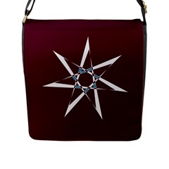 Star Sky Design Decor Red Flap Closure Messenger Bag (l)
