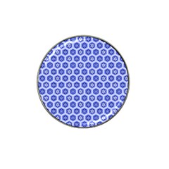 Hexagonal Pattern Unidirectional Blue Hat Clip Ball Marker (4 Pack) by Mariart