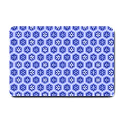 Hexagonal Pattern Unidirectional Blue Small Doormat 