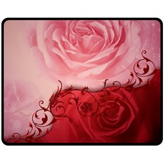 Elegant Floral Design, Wonderful Roses Double Sided Fleece Blanket (medium)  by FantasyWorld7