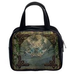 Celtic Knot On Vintage Background Classic Handbag (Two Sides)