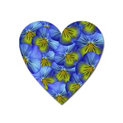 Flowers Pansy Background Purple Heart Magnet