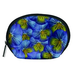 Flowers Pansy Background Purple Accessory Pouch (medium)