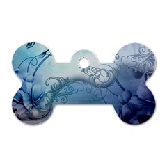 Wonderful Elegant Floral Design Dog Tag Bone (one Side) by FantasyWorld7