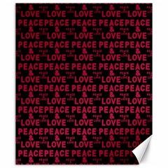 Peace And Love Typographic Print Pattern Canvas 20  X 24  by dflcprintsclothing
