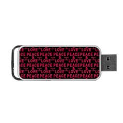 Peace And Love Typographic Print Pattern Portable Usb Flash (one Side) by dflcprintsclothing