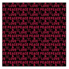 Peace And Love Typographic Print Pattern Large Satin Scarf (square) by dflcprintsclothing