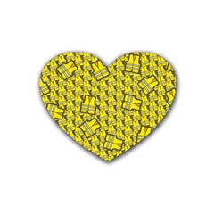 Gilet Jaune Pattern Yellowvests Cowcow Gilet Jaune Pattern Funny Yellow Vests Rubber Coaster (heart)  by snek