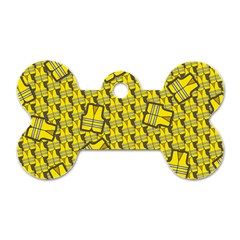 Gilet Jaune Pattern Yellowvests Cowcow Gilet Jaune Pattern Funny Yellow Vests Dog Tag Bone (one Side) by snek