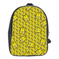 Gilet Jaune Pattern Yellowvests Cowcow Gilet Jaune Pattern Funny Yellow Vests School Bag (large) by snek