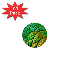 Patterns Green Yellow String 1  Mini Magnets (100 Pack) 