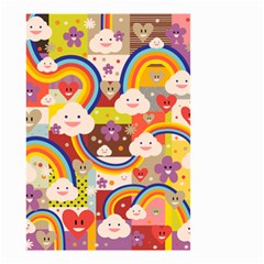 Rainbow Vintage Retro Style Kids Rainbow Vintage Retro Style Kid Funny Pattern With 80s Clouds Small Garden Flag (two Sides) by genx