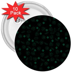 St Patricks Day Pattern 3  Buttons (10 Pack) 