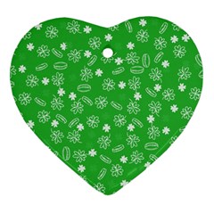 St Patricks Day Pattern Heart Ornament (two Sides) by Valentinaart