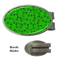 St Patricks Day Pattern Money Clips (oval)  by Valentinaart