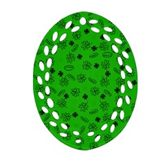 St Patricks Day Pattern Ornament (oval Filigree) by Valentinaart