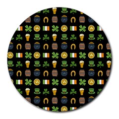 St Patricks Day Pattern Round Mousepads by Valentinaart