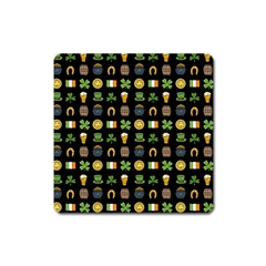 St Patricks Day Pattern Square Magnet by Valentinaart