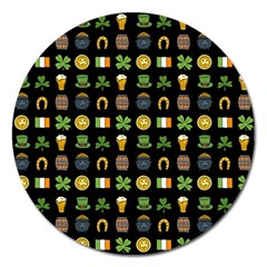 St Patricks Day Pattern Magnet 5  (round) by Valentinaart