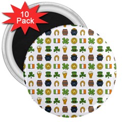 St Patricks Day Pattern 3  Magnets (10 Pack) 