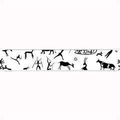 Petroglyph Runic Cavemen Nordic Black Paleo Drawings Pattern Small Bar Mats by snek