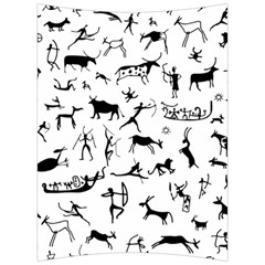 Petroglyph Runic Cavemen Nordic Black Paleo Drawings Pattern Back Support Cushion