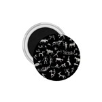 Petroglyph Nordic Beige And Black Background Petroglyph Nordic Beige And Black Background 1.75  Magnets Front