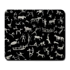 Petroglyph Nordic Beige And Black Background Petroglyph Nordic Beige And Black Background Large Mousepads