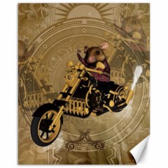 Funny Cute Mouse On A Motorcycle Canvas 16  X 20  by FantasyWorld7