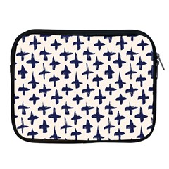 Pattern Ink Blue Navy Crosses Grunge Flesh And Navy Pattern Ink Crosses Grunge Flesh Beige Background Apple Ipad 2/3/4 Zipper Cases by genx