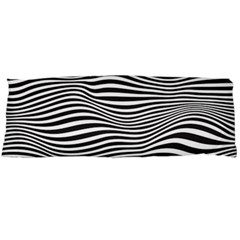 Retro Psychedelic Waves Pattern 80s Black And White Body Pillow Case (dakimakura) by genx