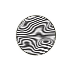 Retro Psychedelic Waves Pattern 80s Black And White Hat Clip Ball Marker (10 Pack) by genx