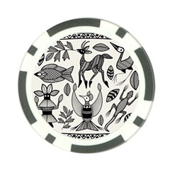 African Senufo Korhogo Tribal Ethnic Art Elements Vector Poker Chip Card Guard by BluedarkArt